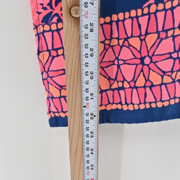 Lilly Pulitzer Donna Romper Sz 10 Indigo Night Caw Blue Pink Sleeveless Playsuit - Picture 5 of 16